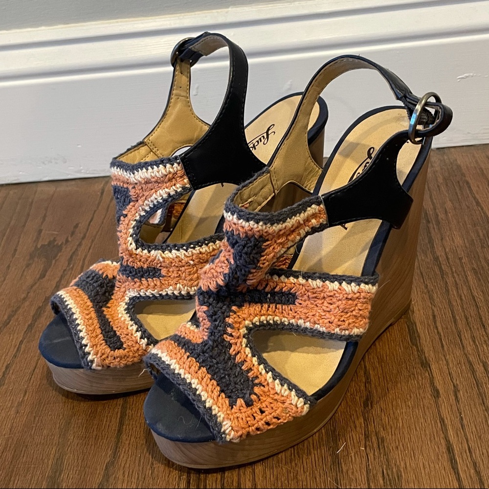 Lucky Brand Crocheted Wedges